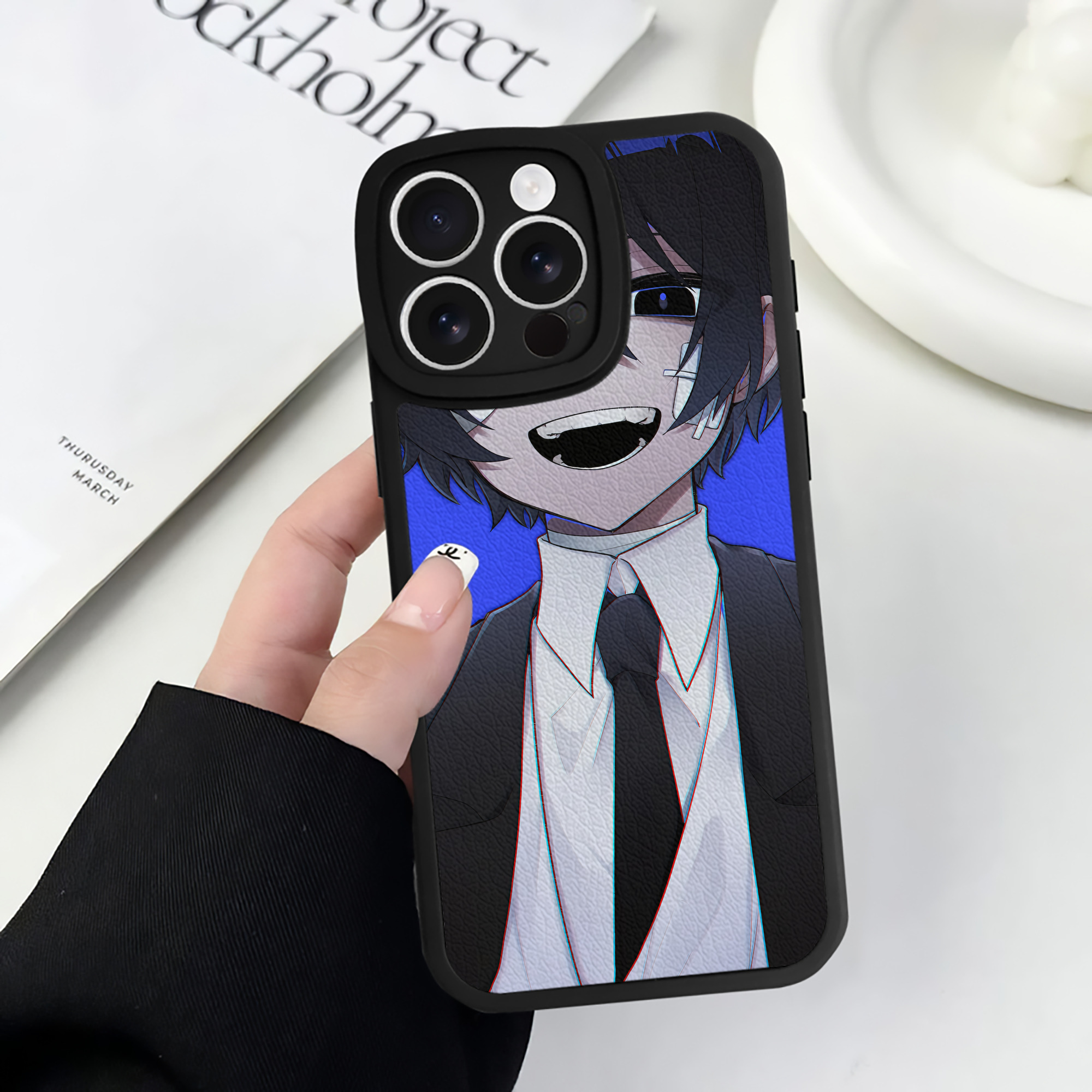 （画像用） 文豪ストレイドッグス Bungo Stray Dogs 【iPhone 16シリーズ対応】シリコンスマホケース（レザー調） 材質：シリコン